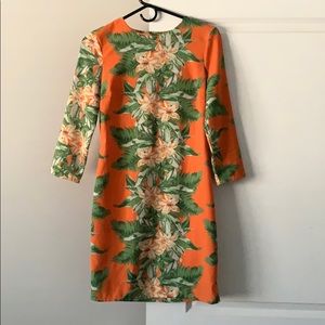 Orange & Green Floral Dress